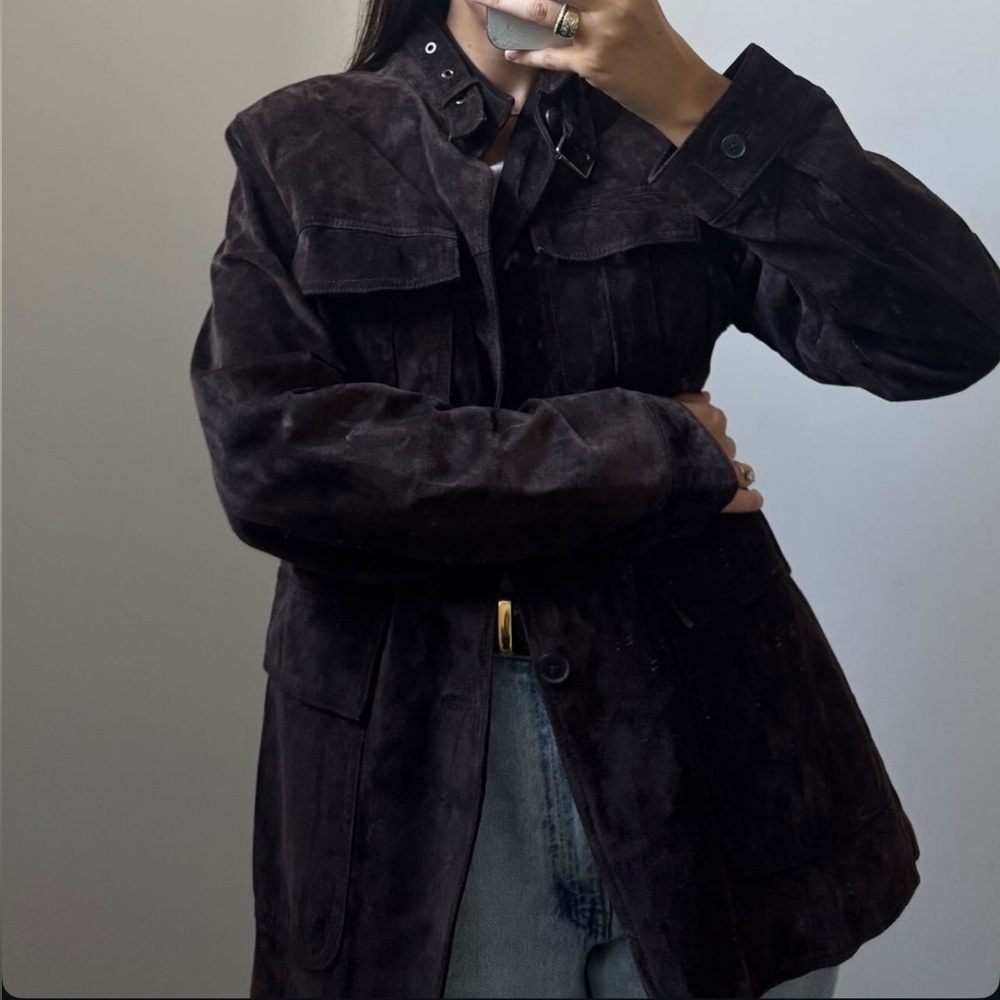 ISO Vintage Dark Brown Suede Jacket